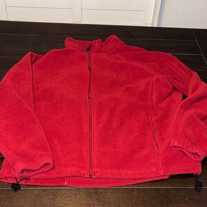 Red Fleece Zip-Up Jacket